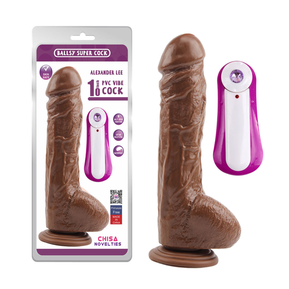 Dildo vibrante Alexander Lee 10'' marrone